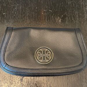 Tory Burch Black Pebbled Leather Pouch